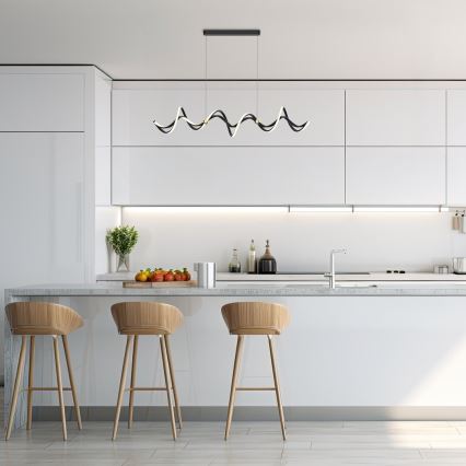 Світлодіодна підвісна люстра COLIA LED/55W/230V чорний/золотий