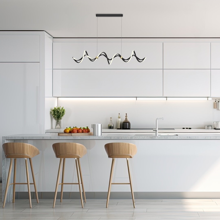 Світлодіодна підвісна люстра COLIA LED/55W/230V чорний/золотий