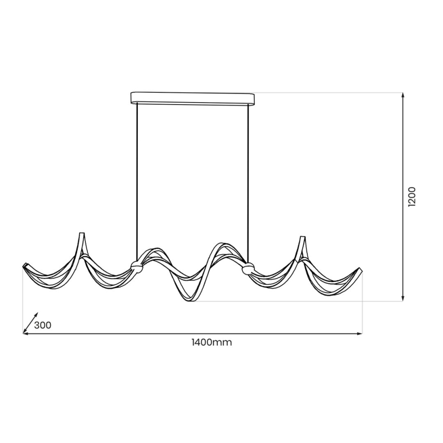 Світлодіодна підвісна люстра COLIA LED/55W/230V чорний/золотий
