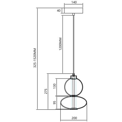 Світлодіодна підвісна люстра DAPHNE LED/12W/230V золотий