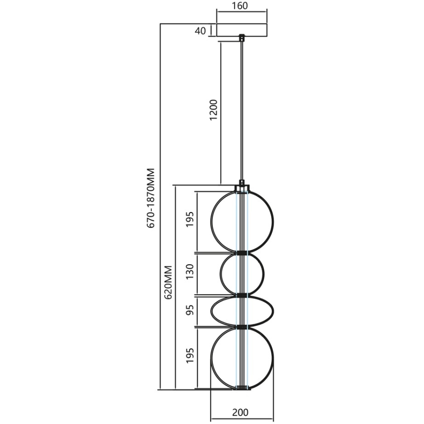 Світлодіодна підвісна люстра DAPHNE LED/36W/230V сірий