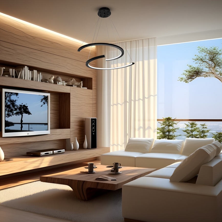 Світлодіодна підвісна люстра DOUBLEMOON LED/30W/230V чорний