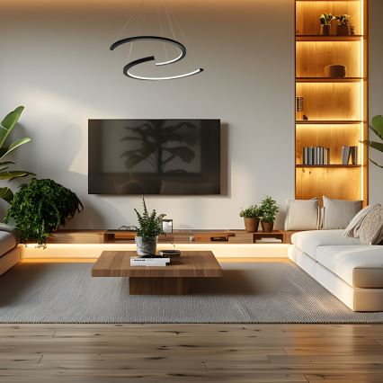 Світлодіодна підвісна люстра DOUBLEMOON LED/30W/230V чорний