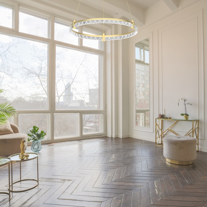 Світлодіодна підвісна люстра ELEGANCE LED/36W/230V діаметр 60 см золотий