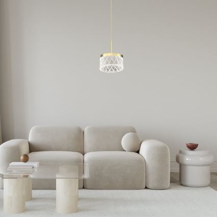 Світлодіодна підвісна люстра ELEGANCE LED/9W/230V діаметр 15 см золотий