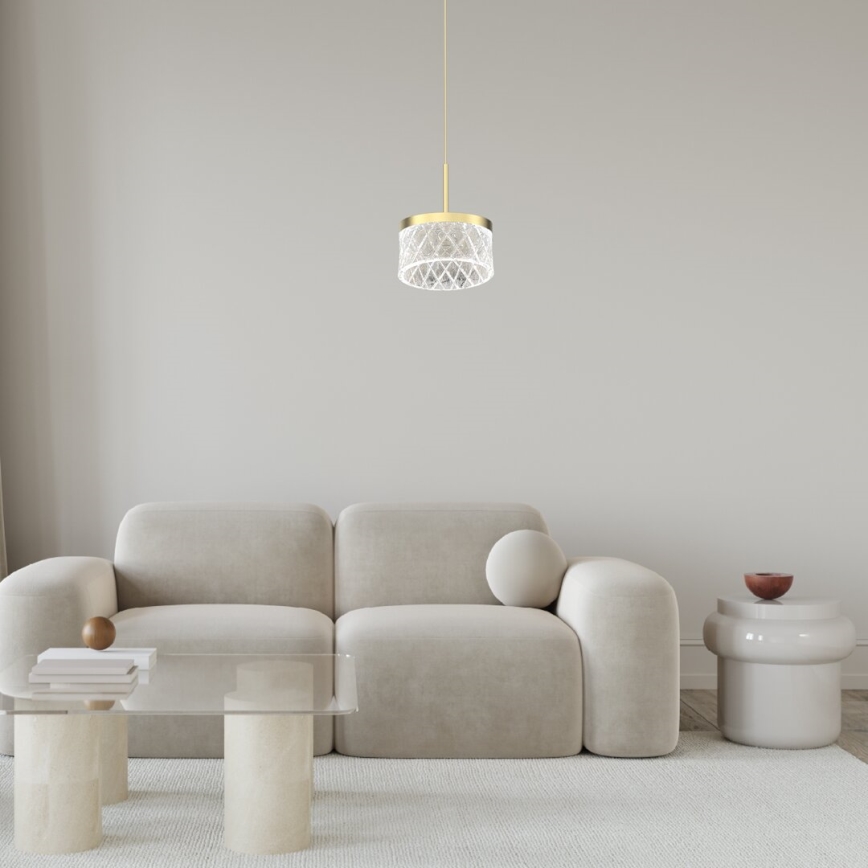 Світлодіодна підвісна люстра ELEGANCE LED/9W/230V діаметр 15 см золотий