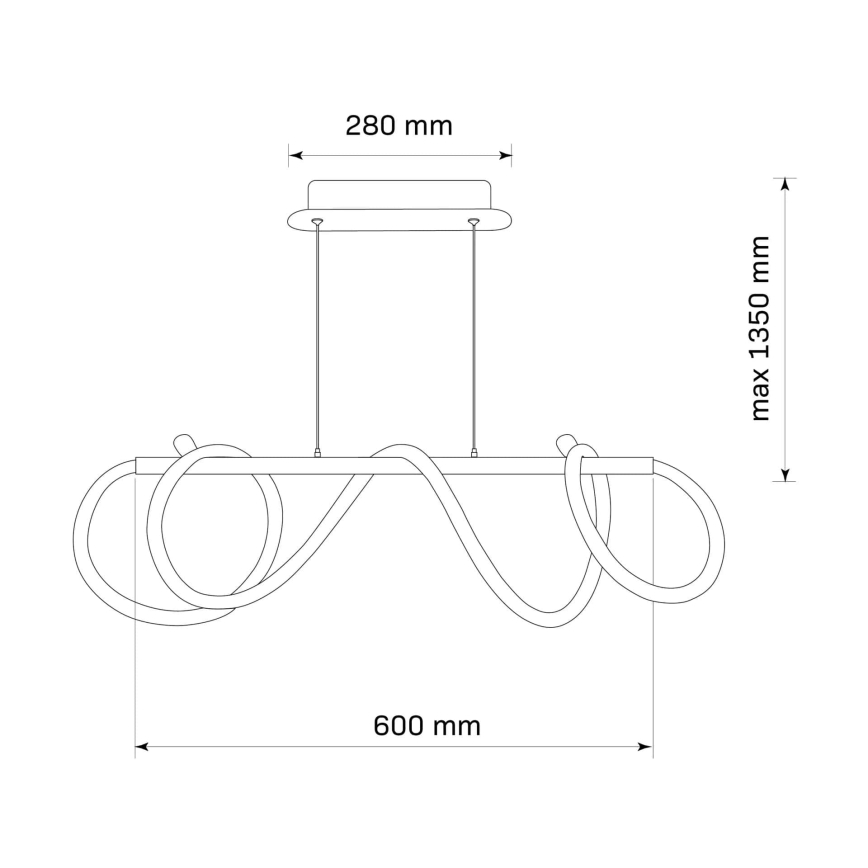Світлодіодна підвісна люстра EMMA LED/38W/230V чорний