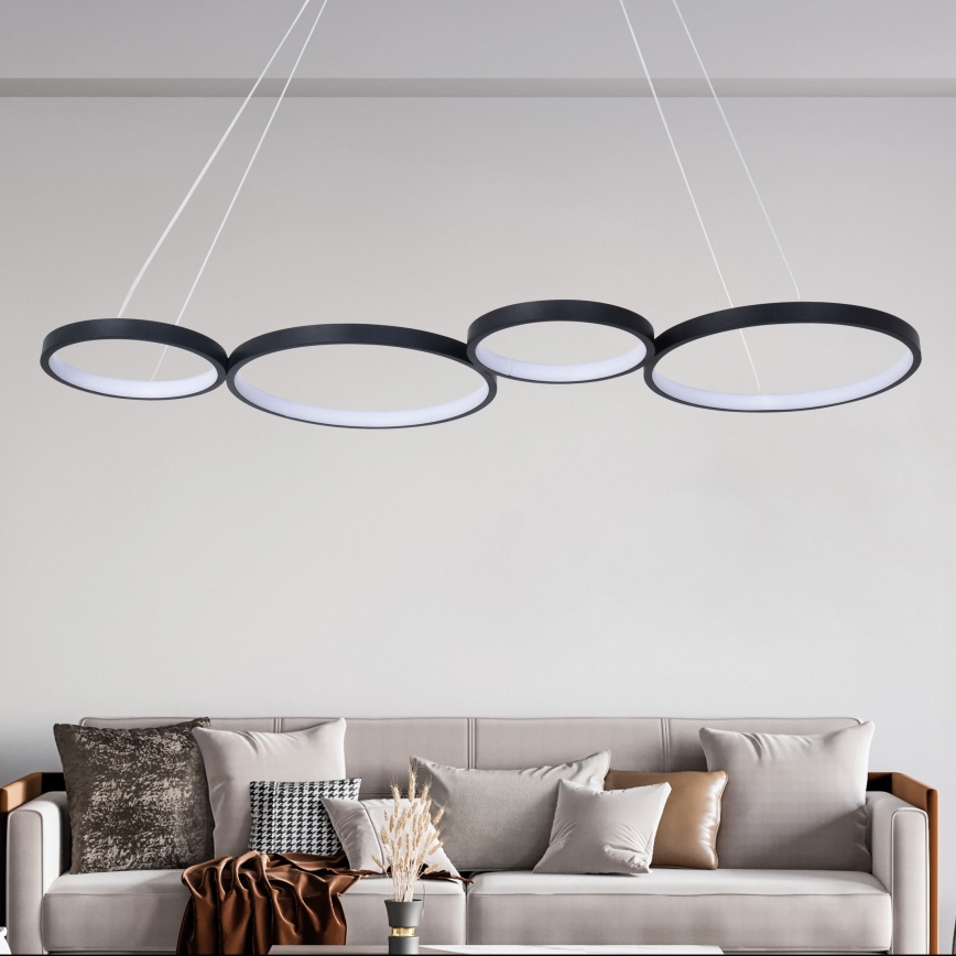 Світлодіодна підвісна люстра FLAMENCO LED/42W/230V 4000K чорний