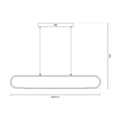 Світлодіодна підвісна люстра FRAME LED/42W/230V чорний