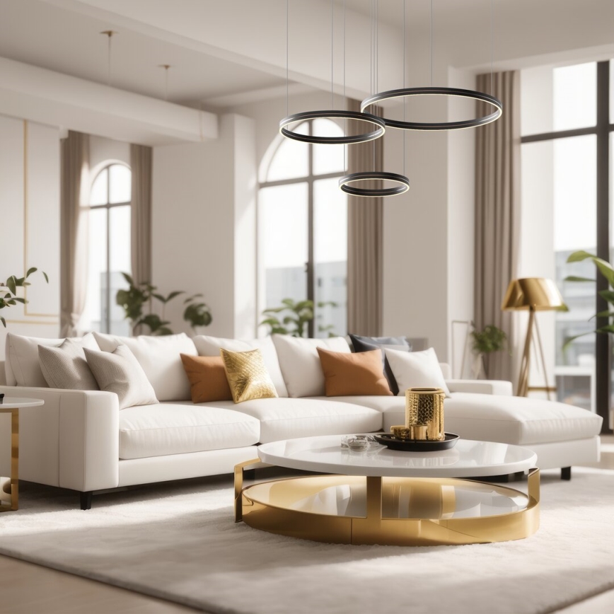 Світлодіодна підвісна люстра GRAVITY LED/108W/230V чорний