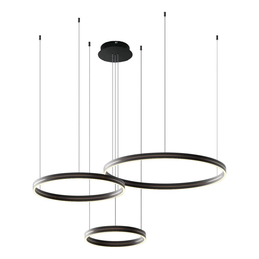 Світлодіодна підвісна люстра GRAVITY LED/108W/230V чорний