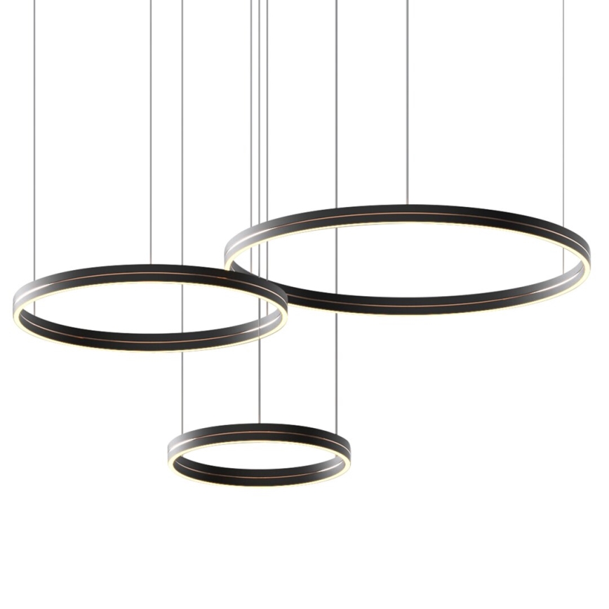 Світлодіодна підвісна люстра GRAVITY LED/108W/230V чорний