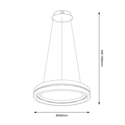 Світлодіодна підвісна люстра GRAVITY LED/36W/230V чорний