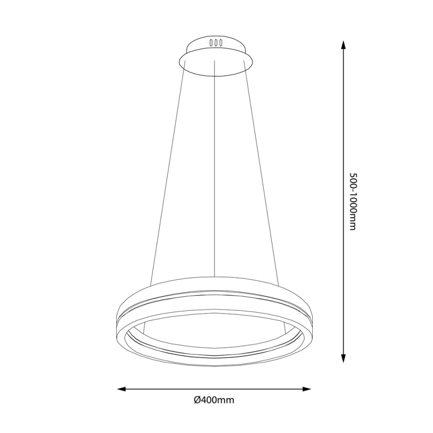 Світлодіодна підвісна люстра GRAVITY LED/36W/230V чорний