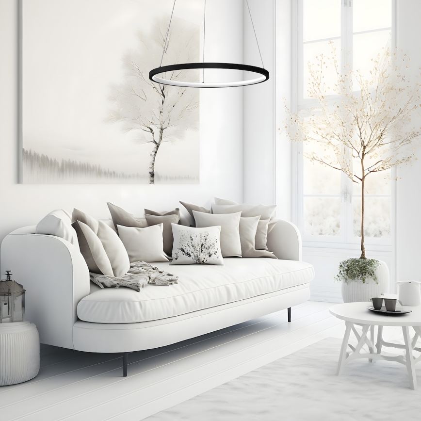 Світлодіодна підвісна люстра HOOP LED/27W/230V діаметр 50 см 4000K чорний