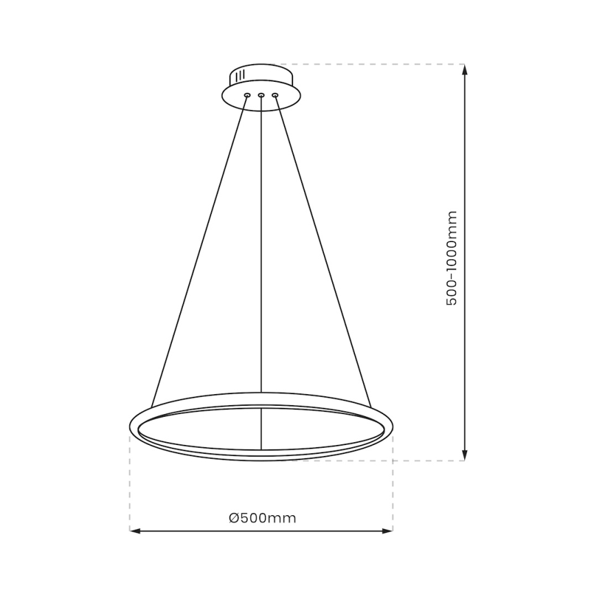 Світлодіодна підвісна люстра HOOP LED/27W/230V діаметр 50 см 4000K чорний