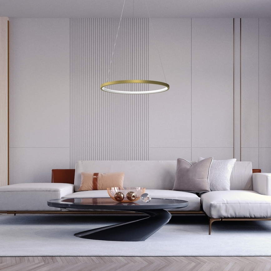 Світлодіодна підвісна люстра HOOP LED/27W/230V діаметр 50 см 4000K золотий