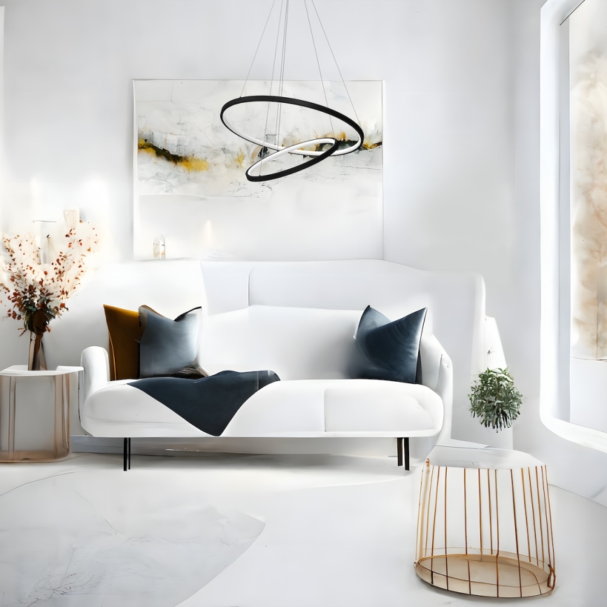 Світлодіодна підвісна люстра HOOP LED/51W/230V діаметр 60 см 4000K чорний