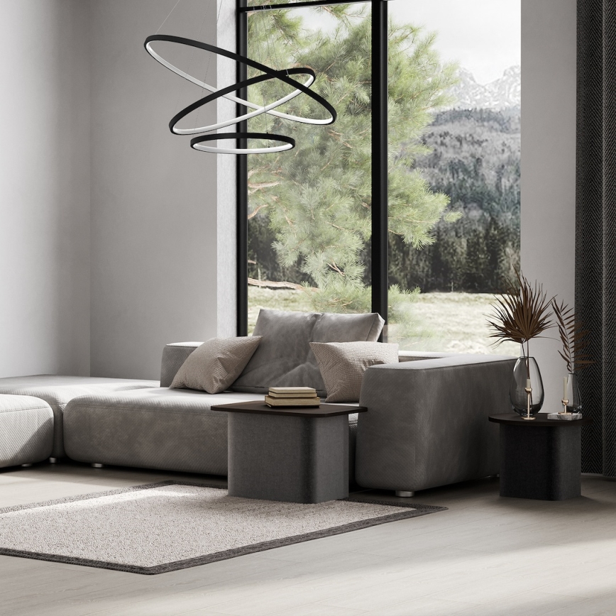Світлодіодна підвісна люстра HOOP LED/93W/230V діаметр 60 см 4000K чорний