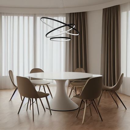 Світлодіодна підвісна люстра HOOP LED/93W/230V діаметр 60 см 4000K чорний