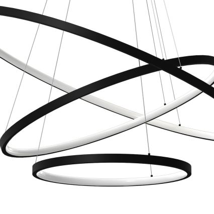Світлодіодна підвісна люстра HOOP LED/93W/230V діаметр 60 см 4000K чорний