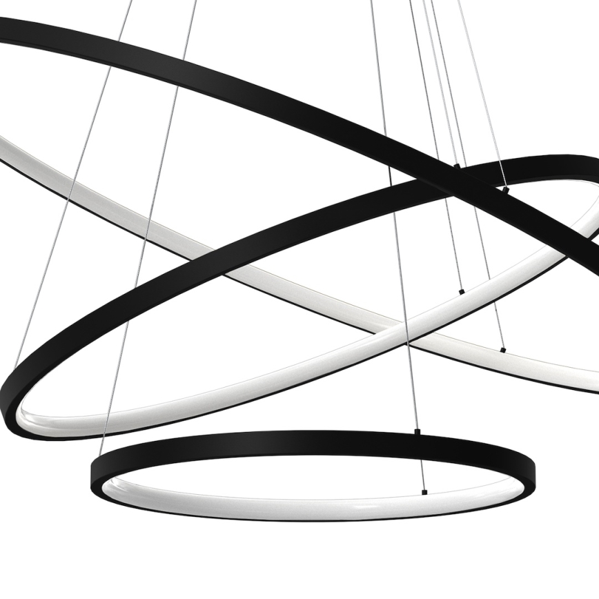 Світлодіодна підвісна люстра HOOP LED/93W/230V діаметр 60 см 4000K чорний