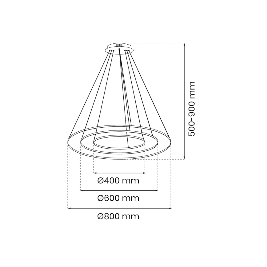 Світлодіодна підвісна люстра HOOP LED/93W/230V діаметр 60 см 4000K чорний