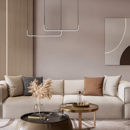 Світлодіодна підвісна люстра HORIZONT 2xLED/11W/230V чорний