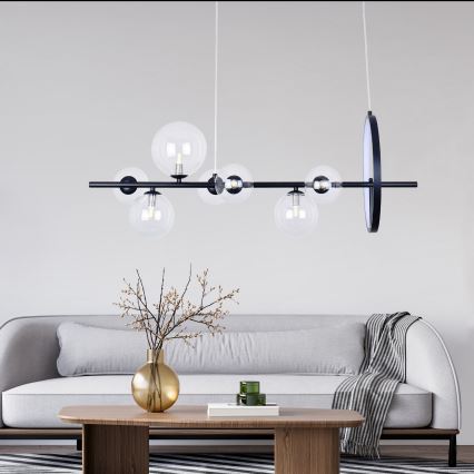 Світлодіодна підвісна люстра HYBRID LED/15W/230V + 7xG9/6W 4000K чорний