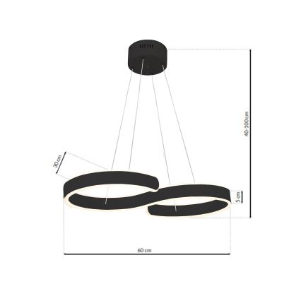 Світлодіодна підвісна люстра INFINITY LED/50W/230V
