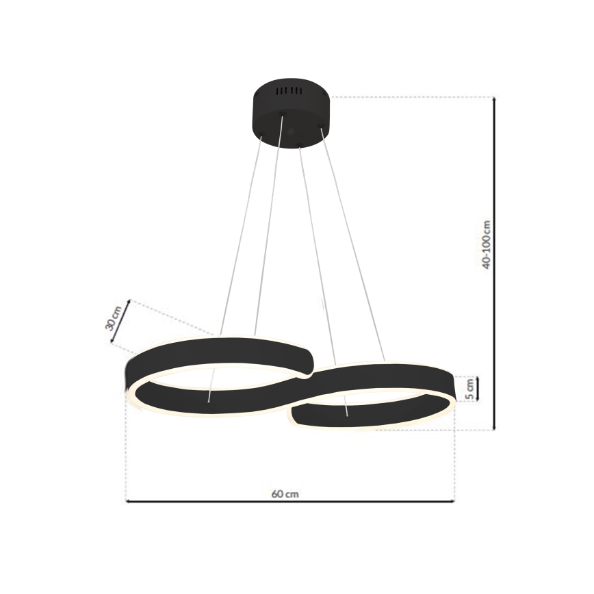 Світлодіодна підвісна люстра INFINITY LED/50W/230V