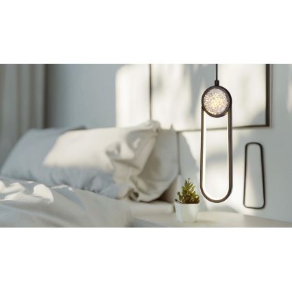 Світлодіодна підвісна люстра LACRIMA LED/15W/230V 3000K чорний