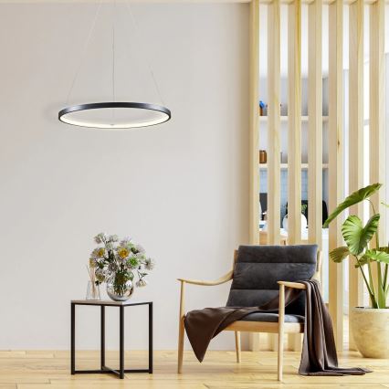 Світлодіодна підвісна люстра LEA LED/20W/230V 4000K діаметр 50 см чорний