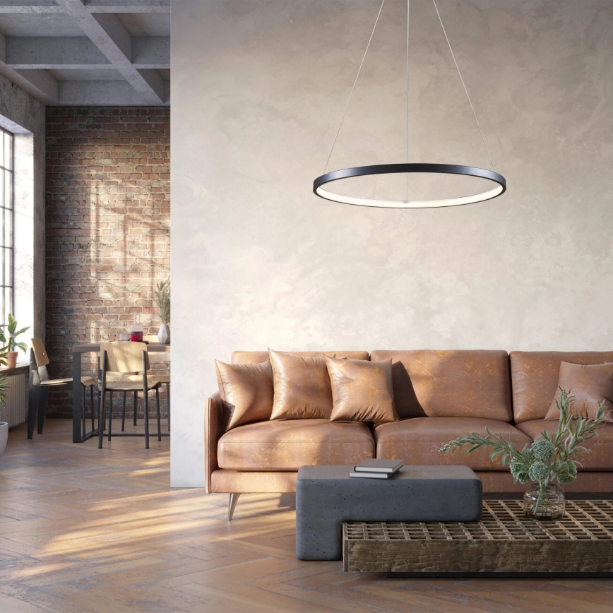 Світлодіодна підвісна люстра LEA LED/20W/230V 4000K діаметр 50 см чорний
