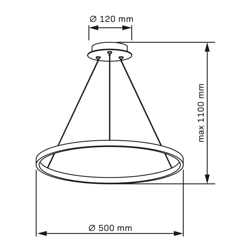 Світлодіодна підвісна люстра LEA LED/20W/230V 4000K діаметр 50 см золотий