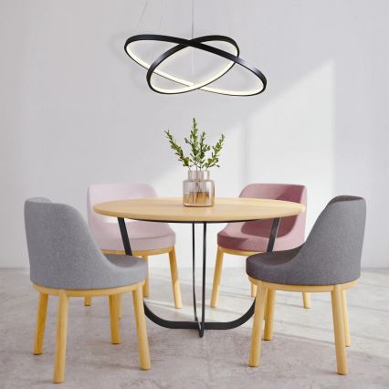 Світлодіодна підвісна люстра LEA LED/35W/230V 4000K діаметр 60 см чорний