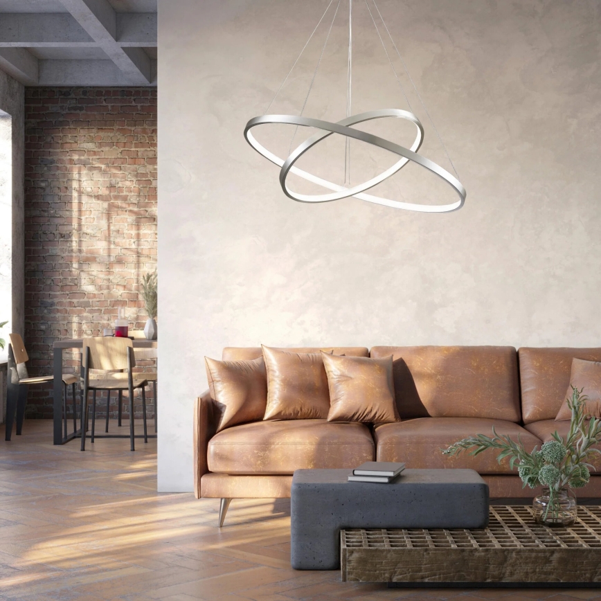 Світлодіодна підвісна люстра LEA LED/35W/230V 4000K діаметр 60 см матовий хром