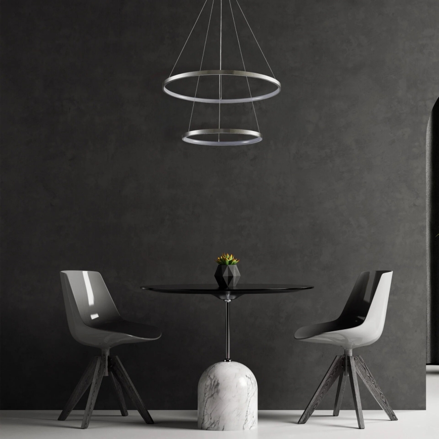Світлодіодна підвісна люстра LEA LED/35W/230V 4000K діаметр 60 см матовий хром