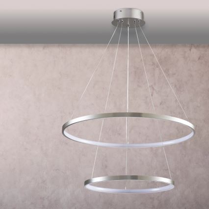 Світлодіодна підвісна люстра LEA LED/35W/230V 4000K діаметр 60 см матовий хром