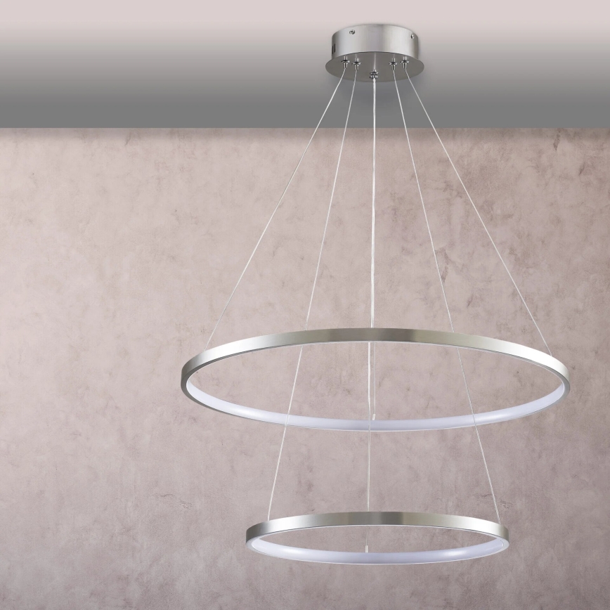 Світлодіодна підвісна люстра LEA LED/35W/230V 4000K діаметр 60 см матовий хром