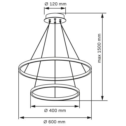 Світлодіодна підвісна люстра LEA LED/35W/230V 4000K діаметр 60 см матовий хром