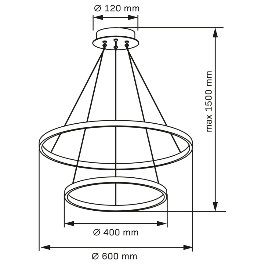 Світлодіодна підвісна люстра LEA LED/35W/230V 4000K діаметр 60 см матовий хром
