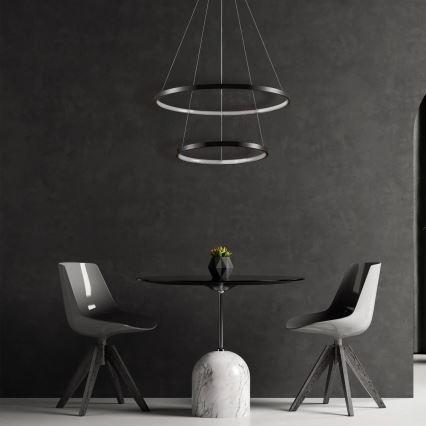 Світлодіодна підвісна люстра LEA LED/35W/230V 4000K діаметр 60 см чорний