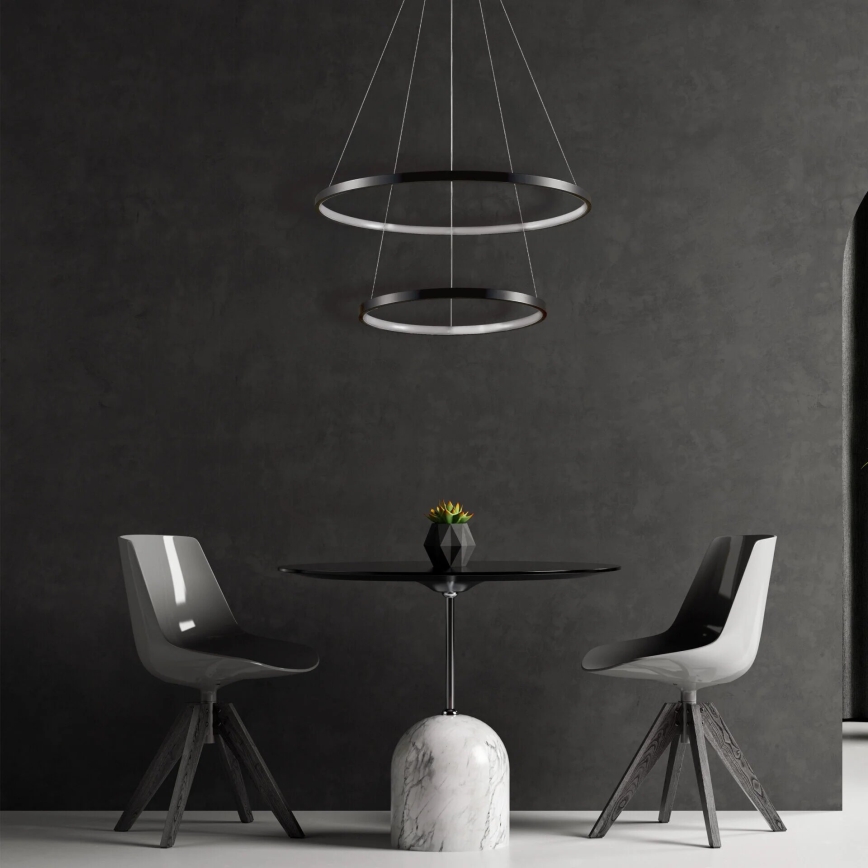 Світлодіодна підвісна люстра LEA LED/35W/230V 4000K діаметр 60 см чорний