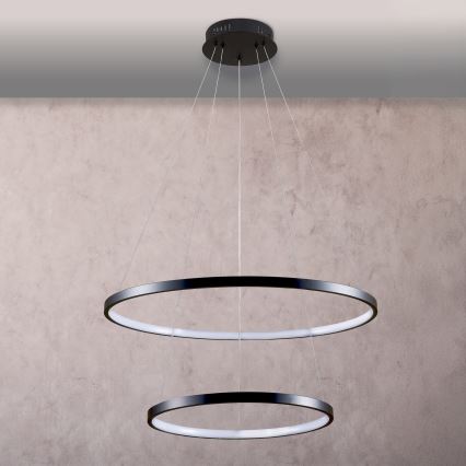 Світлодіодна підвісна люстра LEA LED/35W/230V 4000K діаметр 60 см чорний