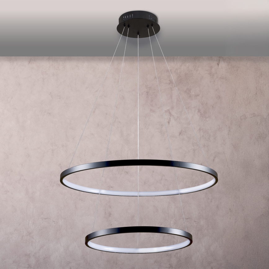 Світлодіодна підвісна люстра LEA LED/35W/230V 4000K діаметр 60 см чорний