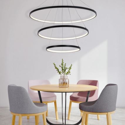 Світлодіодна підвісна люстра LEA LED/60W/230V 4000K діаметр 80 см чорний