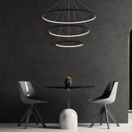 Світлодіодна підвісна люстра LEA LED/60W/230V 4000K діаметр 80 см чорний