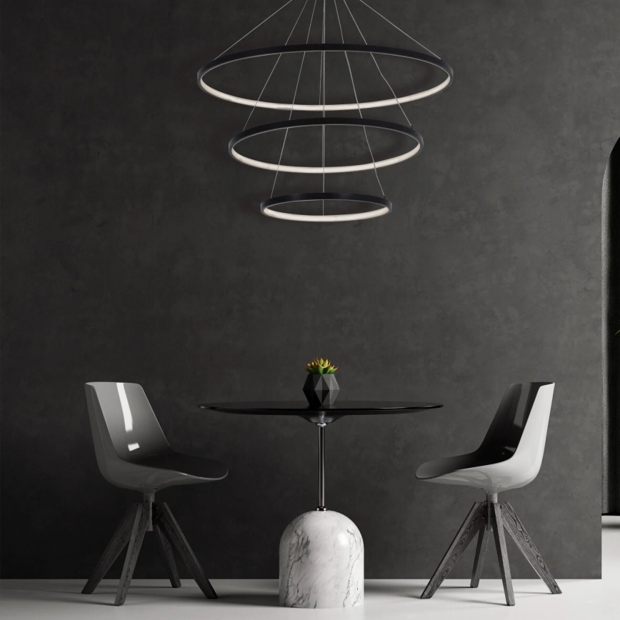 Світлодіодна підвісна люстра LEA LED/60W/230V 4000K діаметр 80 см чорний