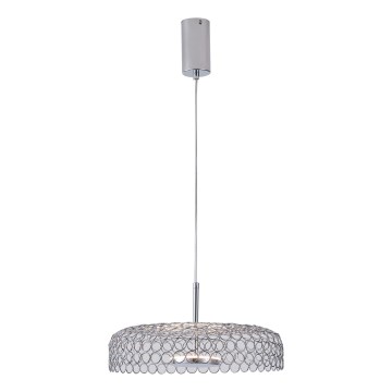 Світлодіодна підвісна люстра LED/10W/230V 3000K глянцевий хром діаметр 35 см